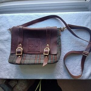 Leather plaid messenger bag from Sassy Sparrow